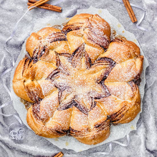 Vegan Cinnamon Snowflake Bread - Recipe photo by myvibrantkitchen