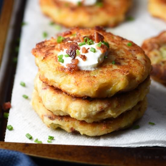 Loaded Mashed Potato Cakes - Recipe photo by bellyfull