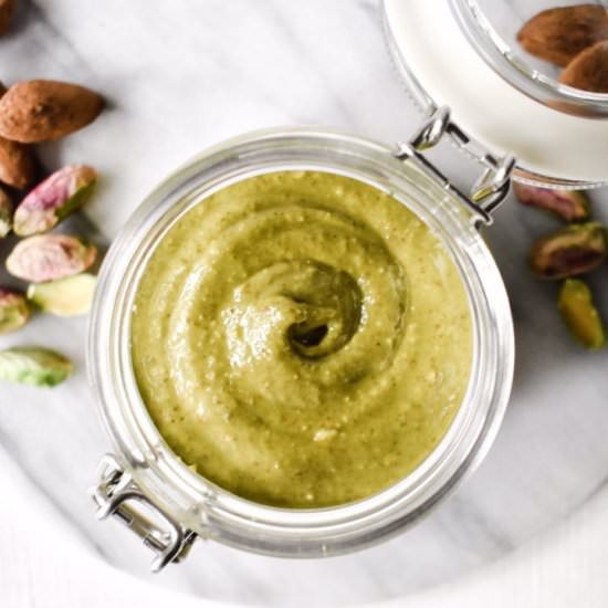 Pistachio Almond Butter - Recipe photo by Shivani Loves Food