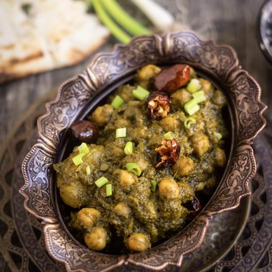 Palak Chole - Recipe photo by Ghezaeshiriin