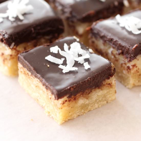 Chocolate and Coconut Bars - Recipe photo by lilcookieblog