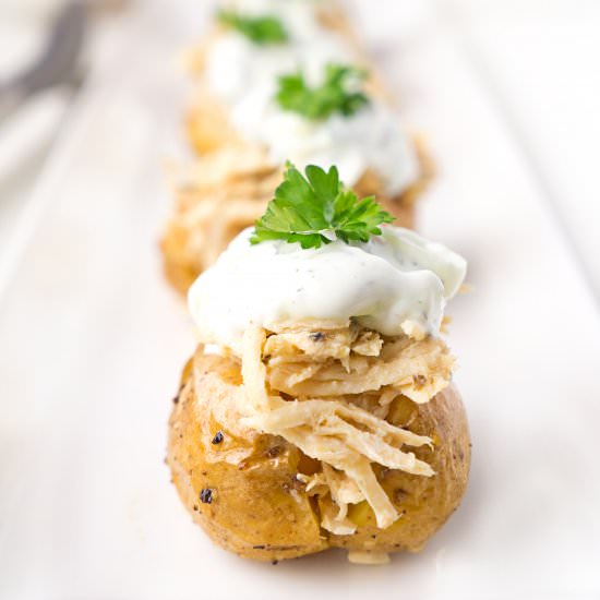 Stuffed Chicken Gyros Taters - Recipe photo by Hauteandhealthy