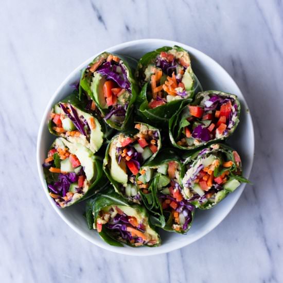 Hummus & Veggie Collard Wraps - Recipe photo by the_gourmet_RD