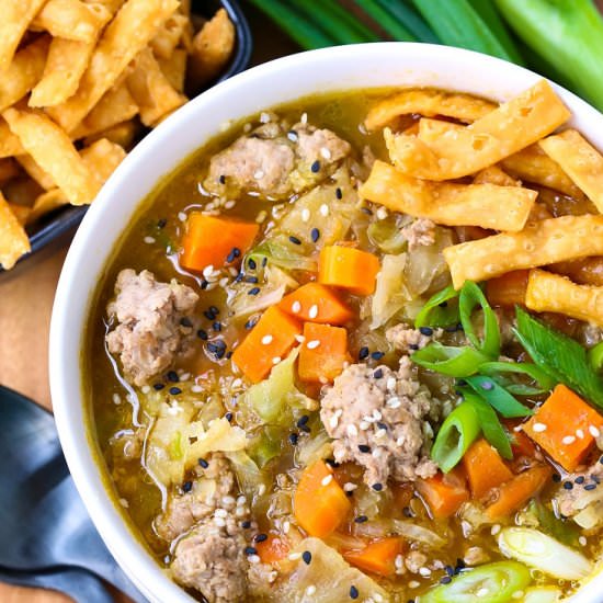 Pork Egg Roll Soup - Recipe photo by mantitlement