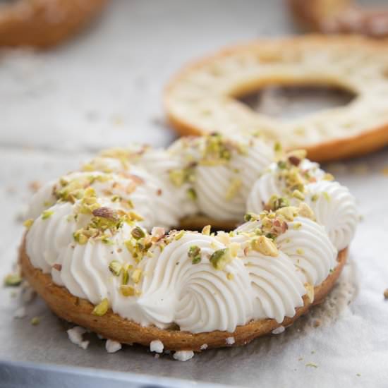 Tahini Paris Brest with Pistachios - Recipe photo by lilcookieblog