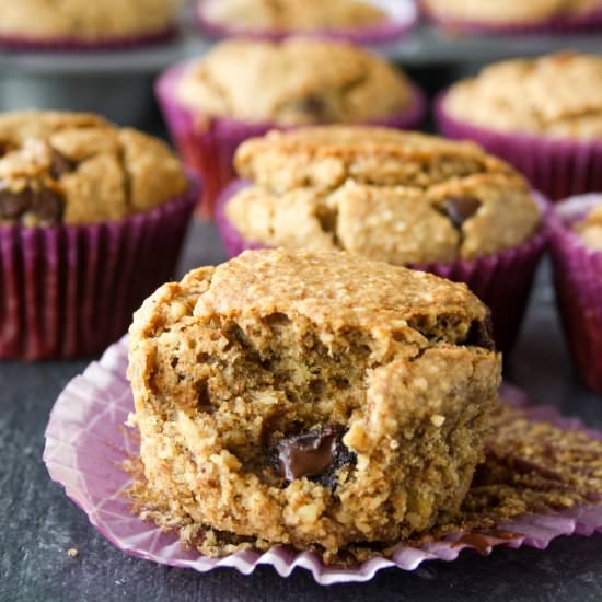 Gluten-Free & Vegan Banana Muffins - Recipe photo by The Desserted Girl