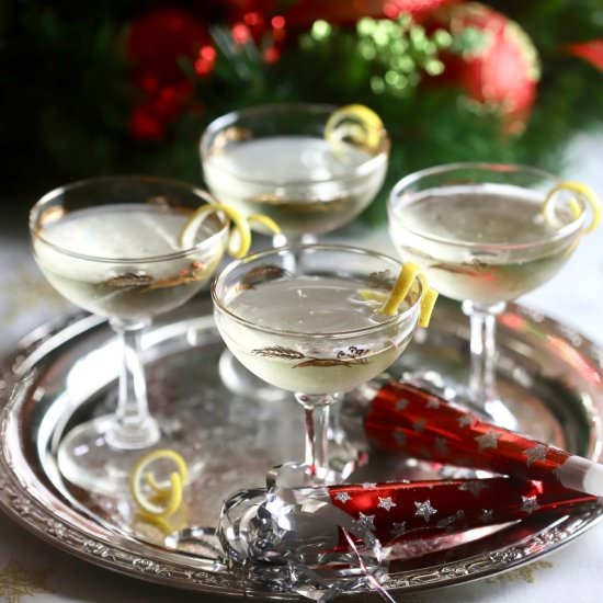 Meyer Lemon French 75 Cocktail - Recipe photo by Grits and Pinecones
