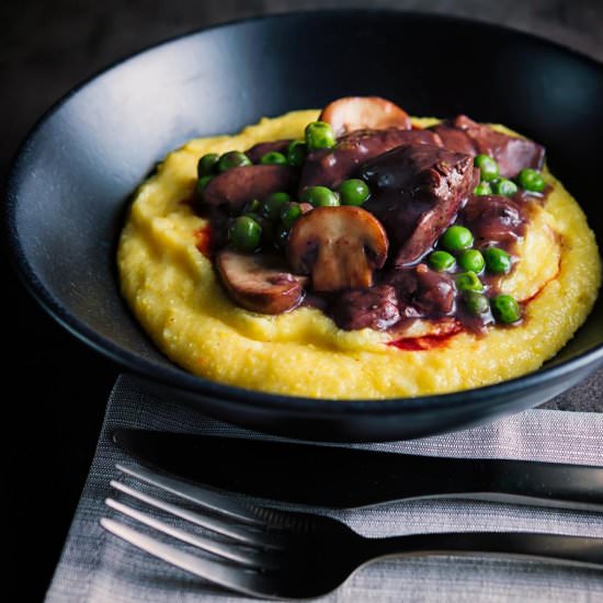 Chicken Liver Ragu With Polenta - Recipe photo by Brian Jones