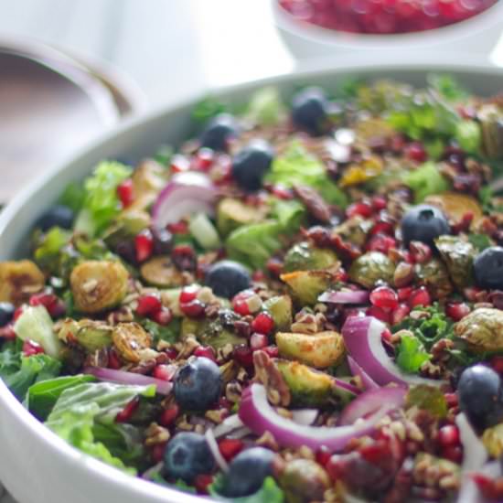 Maple Roasted Brussels Salad - Recipe photo by glowinglywell