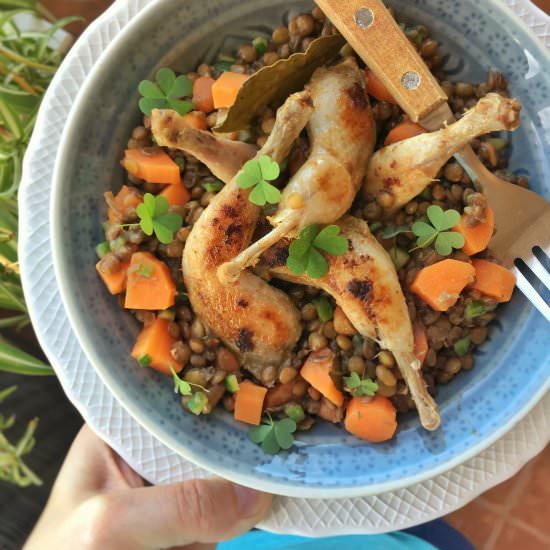 Lentil Stew with Quail - Recipe photo by June-dArville