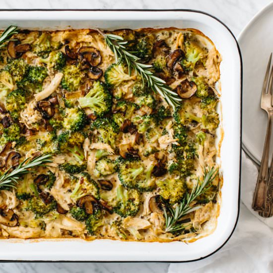 Whole30 Chicken Broccoli Casserole - Recipe photo by Downshiftology