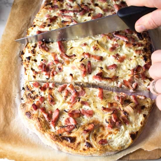 Flammekueche (Alsatian Pizza) - Recipe photo by ahedgehoginthekitchen