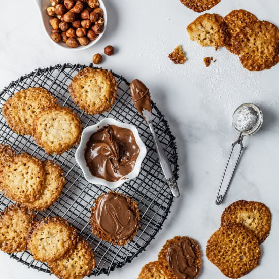 Chocolate Hazelnut Lace Cookies - Recipe photo by olive_and_mango