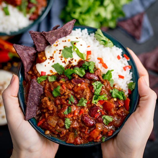 The Best Chilli Con Carne - Recipe photo by KitchenSanctuary