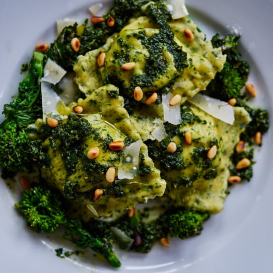 Broccoli Rabe Ravioli with Broccoli - Recipe photo by proportionalplate