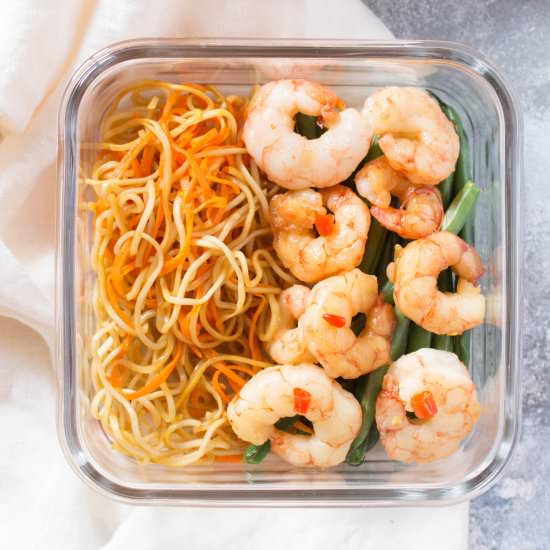Sweet and Spicy Shrimp Meal Prep - Recipe photo by Carmy @ carmyy.com