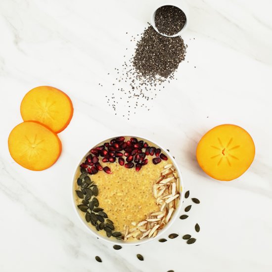 Warm Chia Persimmon Porridge - Recipe photo by Flavours Treat