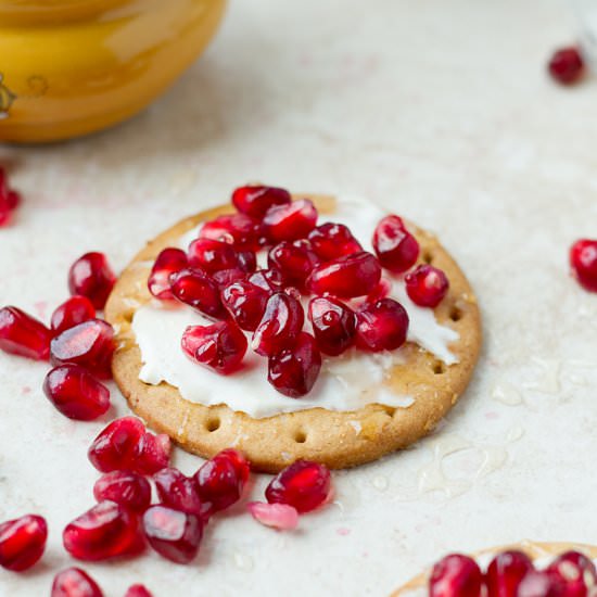 Pomegranate Cream Cheese & Crackers - Recipe photo by ilonaspassion