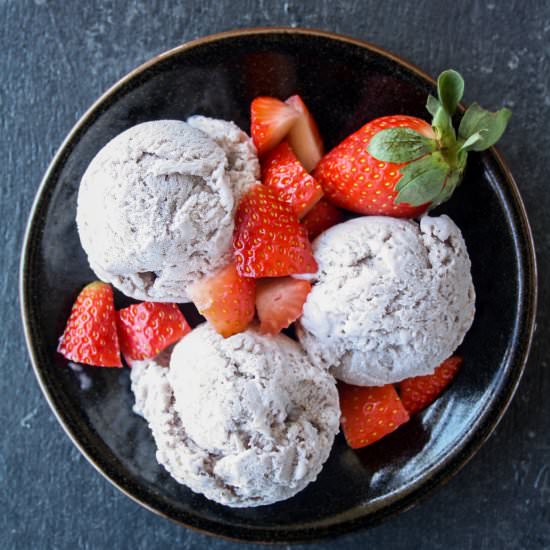 Fresh Strawberry Ice Cream - Recipe photo by The Desserted Girl