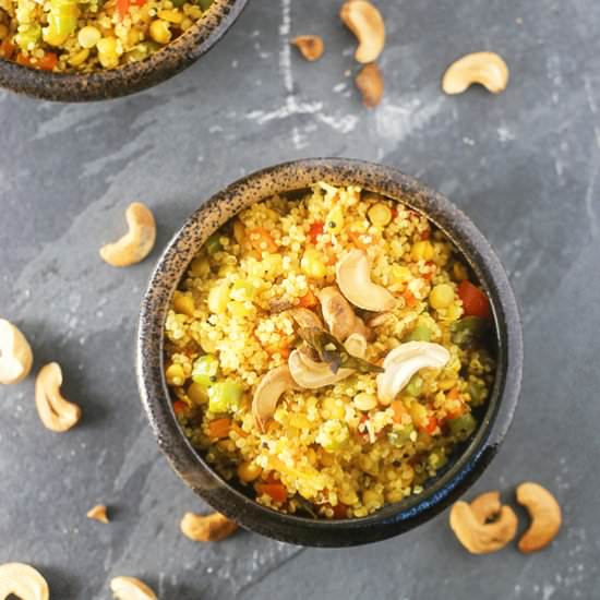 Quinoa & Split Chickpea Upma - Recipe photo by trafficlightcook
