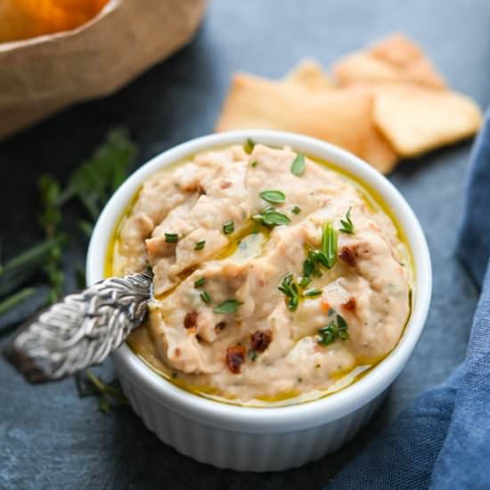 Creamy Tuscan White Bean Dip - Recipe photo by garlic and zest