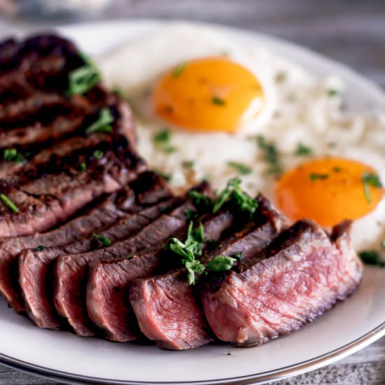 Steak and Eggs - Recipe photo by Sweet Tea and Thyme