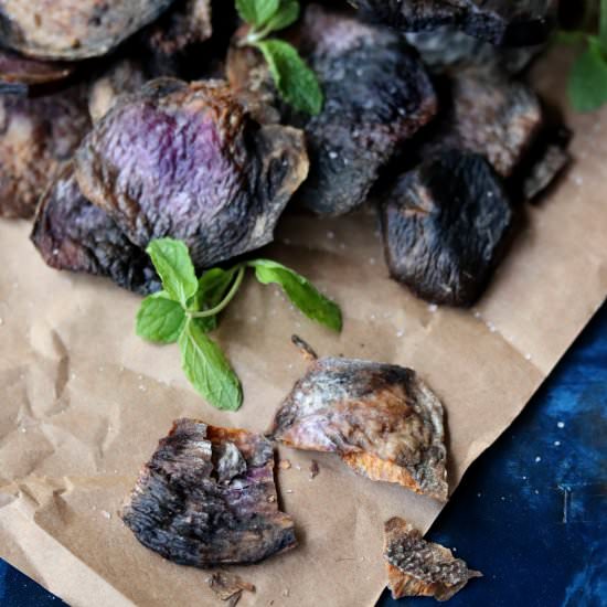 Air Fryer Purple Yam Chips - Recipe photo by Masalachilli