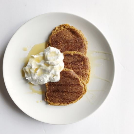 Paleo Pumpkin Pancakes & Coconut - Recipe photo by karaswanson