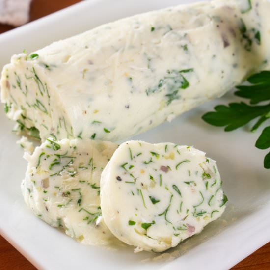 Garlic-Herb Compound Butter - Recipe photo by For the Love of Cooking