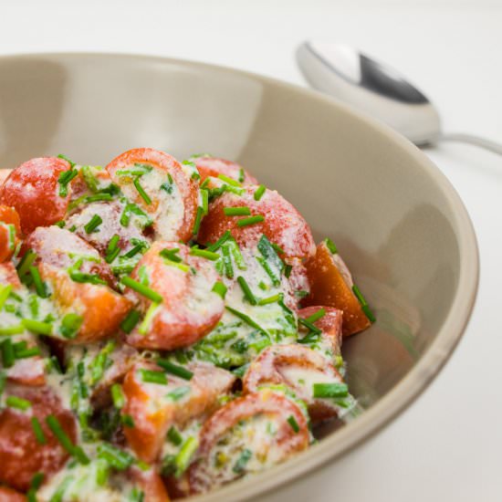 Tomato salad with low-fat dressing - Recipe photo by InJohnnysKitchen