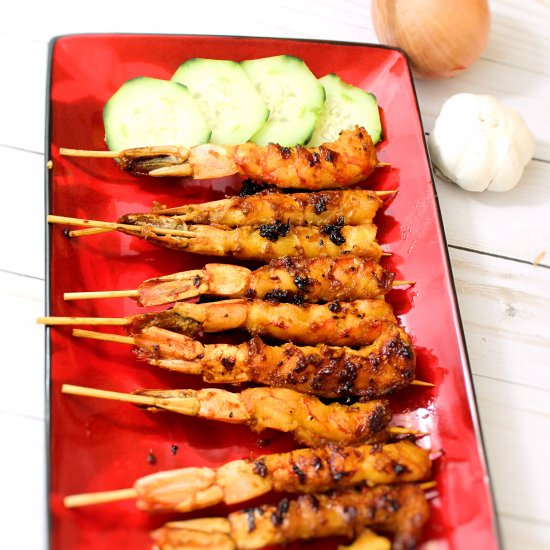 Grilled Sweet Garlic Shrimp Skewers - Recipe photo by piggyout