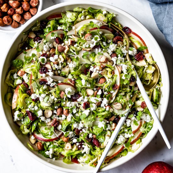 Shaved Brussel Sprout Salad - Recipe photo by foolproofliving.com