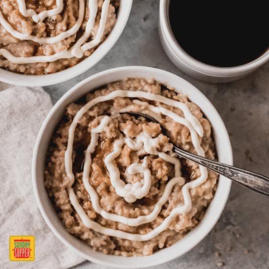 Slow Cooker Steel Cut Oats - Recipe photo by SundaySupper