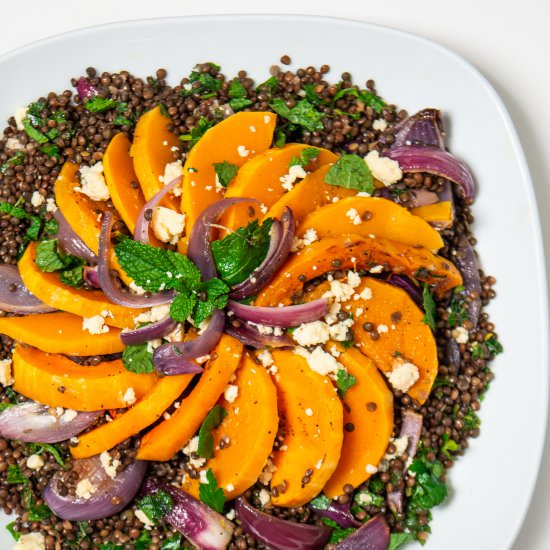 Butternut Squash with Lentils - Recipe photo by Blue Cayenne