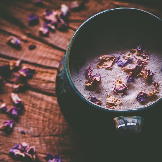 Almond Rose Chai Tea Latte (Vegan) - Recipe photo by moon and spoon and yum.
