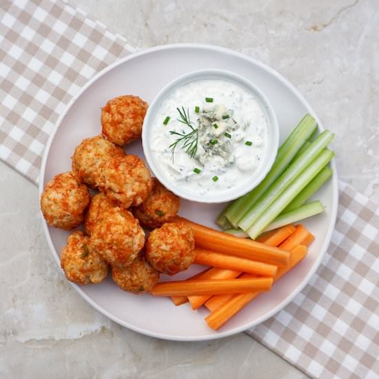 Buffalo Chicken Meatballs - Recipe photo by anothertablespoon