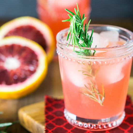 Blood Orange-Rosemary Gin and Tonic - Recipe photo by Burrata and Bubbles