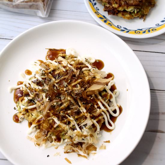Okonomiyaki with Tofu & Pork Belly - Recipe photo by piggyout
