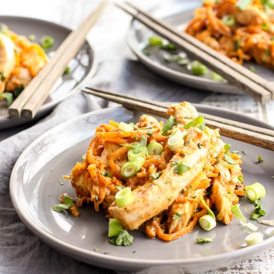 Sheet Pan Thai Peanut Chicken - Recipe photo by lisasdinnertimedish