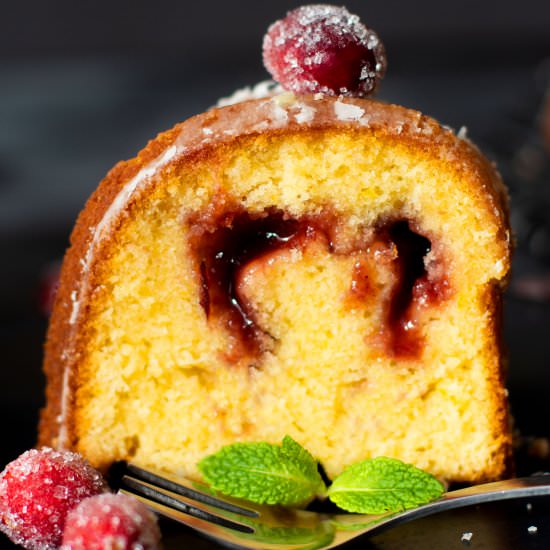 Cranberry-Filled Orange Bundt Cake - Recipe photo by The Sugar Hub