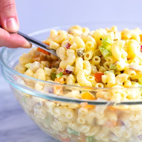 Perfect Creamy Macaroni Pasta Salad - Recipe photo by inspiredtaste
