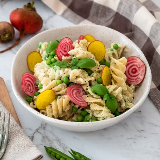 Creamy Zucchini and Pea Pasta - Recipe photo by nothangryanymore