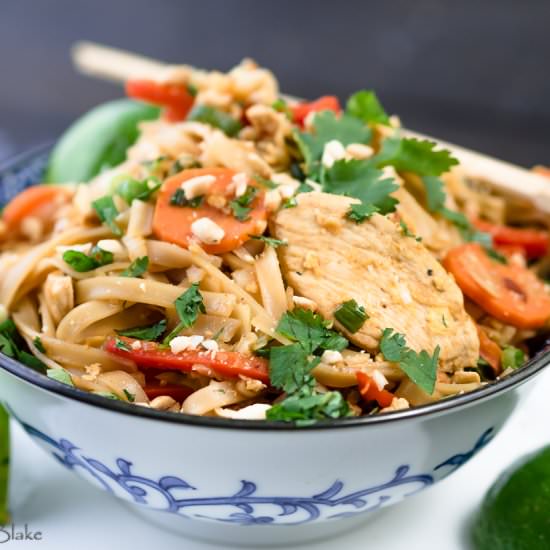 Healthy Chicken Pad Thai - Recipe photo by Cookingintherockies