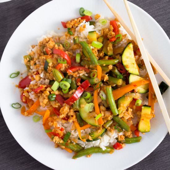 Vegetarian Stir-Fry with Soya - Recipe photo by adinutza