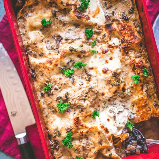 Mushroom Lasagna - Recipe photo by insolenceandwine