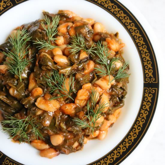 Instant Pot Beans and Greens - Recipe photo by Mediterranean Living