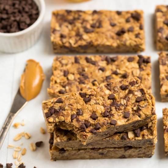Peanut Butter Protein Bars - Recipe photo by wellplated