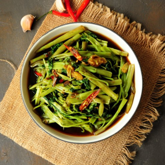 Thai Stir-Fried Water Spinach - Recipe photo by StreetSmart Kitchen