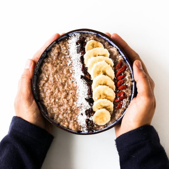 Banana Chocolate Oatmeal (Porridge) - Recipe photo by MyWeekendKitchen