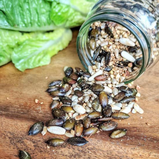 Roasted Seed Mix - Recipe photo by In Love with Bliss